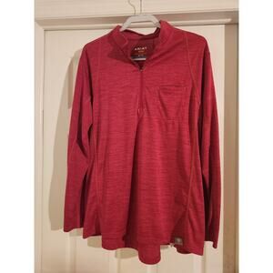 Ariat Womens Quarter Zip Pullover Pink XXL